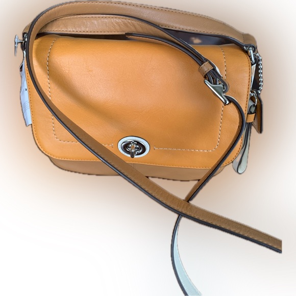 Coach Color block Tan and Orange Crossbody Bag NWT - Picture 1 of 16